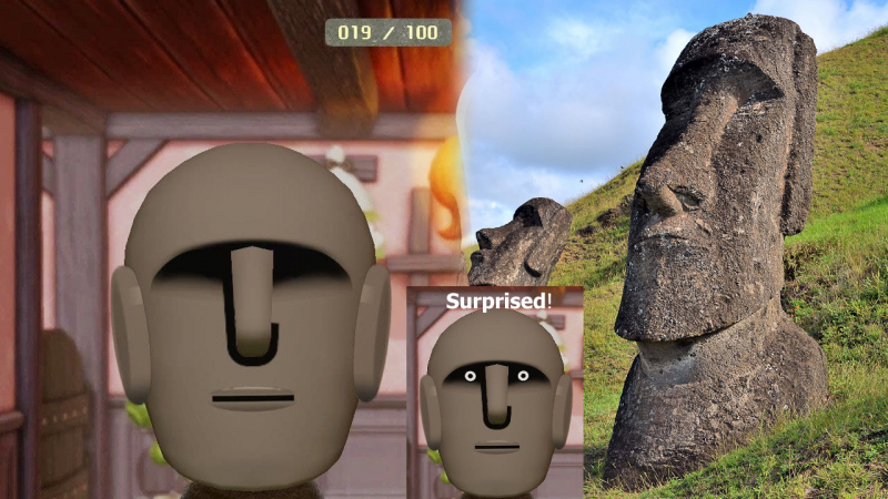 Moai statue in wii sports